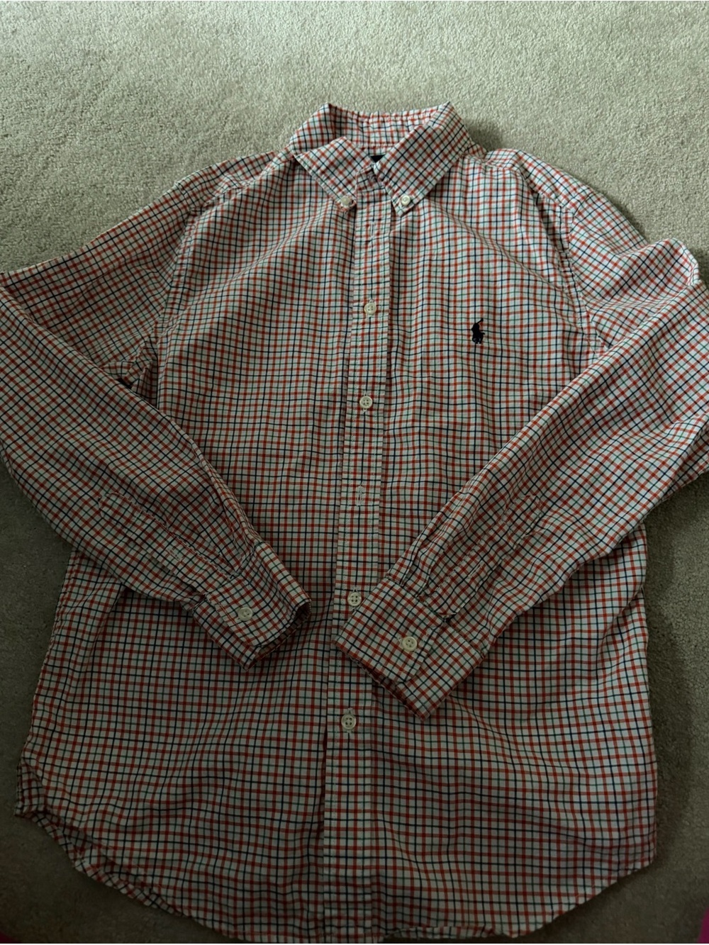 Ralph Lauren Button-Down Plaid Shirt - Red, Blue, White